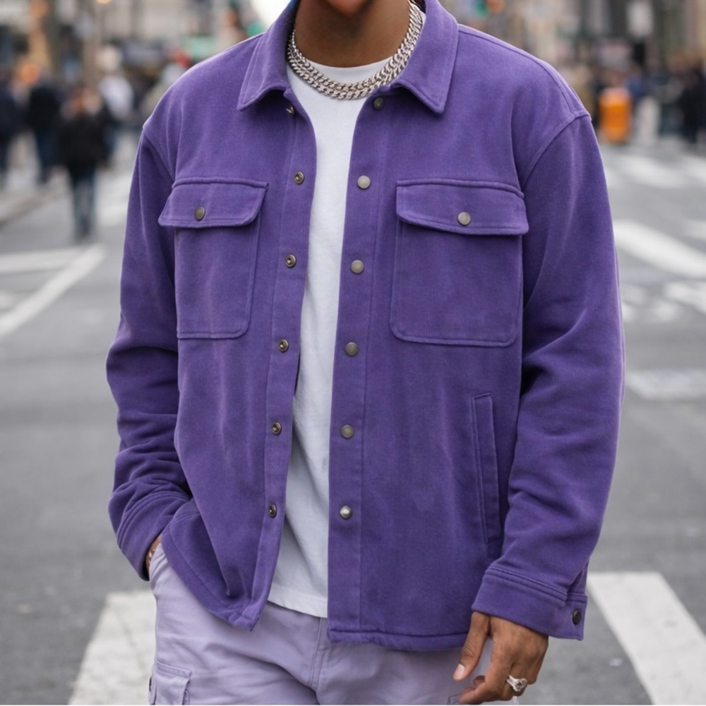Supervsn Studios Men’s Peace Over Button Up Overshirt Light Jacket Size XL NWT - Picture 3 of 16
